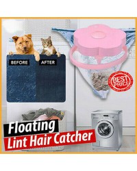Floating Pet Fur Catcher Laundry Lint Pet Hair Remover Filter Net Bag (pack of 2)